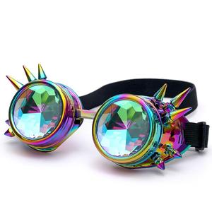 Custom Logo Wholesale Cool Men Women Rivet Festival Cosplay Colorful Sunglasses <strong>Steampunk</strong> Glasses Party Kaleidoscope <strong>Goggles</strong> - Product Image 1