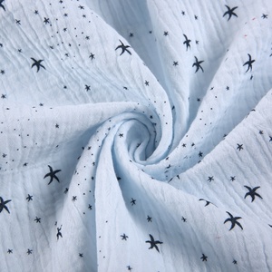 Couverture en coton biologique à motif étoiles pour bébé, <span class=keywords><strong>double</strong></span> couche, en <span class=keywords><strong>gaze</strong></span> de coton, mousseline peignée, blanc, certifié dot, 100% - Product Image 1