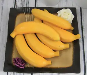 17.7X4.3CM HANDMADE HIGH QUALITY ARTIFICIAL SIMULATION FRUITS YELLOW BANANA WITH WEIGHT FOR DECORATION