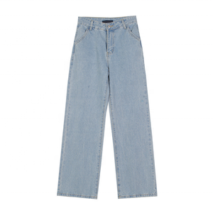 Pantaloni larghi delle signore rilassati molli di modo dei jeans delle donne dell'annata blu chiaro all'ingrosso - Product Image 5