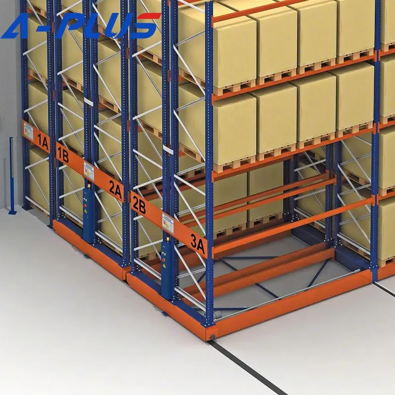 Motor control electrical movable heavy duty pallet rack/electricity mobile racking system for warehouse pallet storage