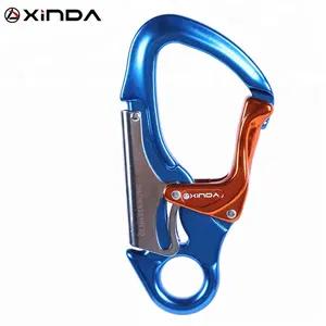 Xinda אלומיניום 30kN carabiner כפול פעולה נעילת מערכת לעבודה מיצוב שרוך