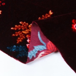 Personalizado estilo africano hogar <span class=keywords><strong>deco</strong></span> 100% poliéster tejido floral impreso flor impresa tela de terciopelo - Product Image 4