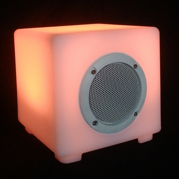 Smart Rechargeable Wireless Speaker Music Control Led Flashing Cube Light with Customized LOGO