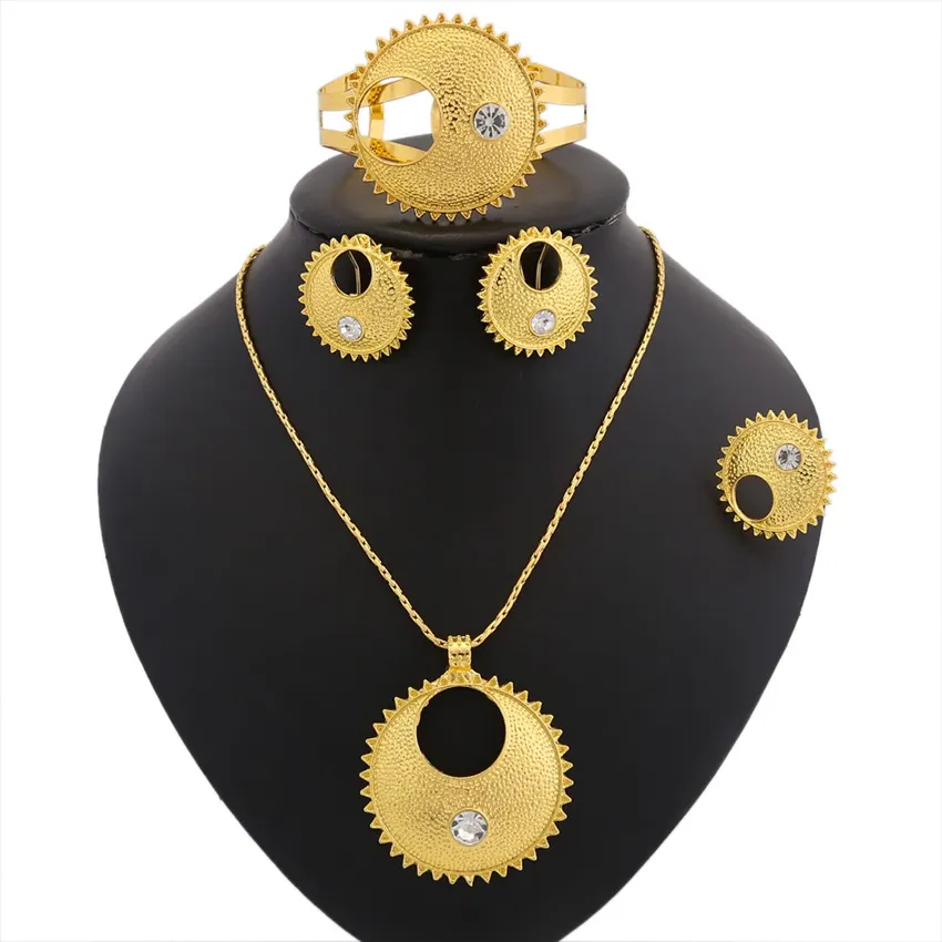Cheap African Handmade South African Beads Ethiopian Gold Jewellery Sets