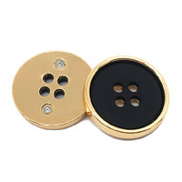 Bouton de couture miniature noir en métal imprimé perle, 2 trous, sur mesure, en zamac de luxe, pour chemisier plat, pour enfants