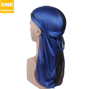 Durag en Soie Bicolore Unisexe Enveloppement de Tête Soyeux pour Hommes - Product Image 4
