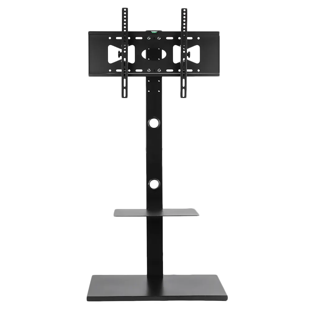 Soporte giratorio para suelo de TV y montaje con dos estantes para TV de 32-65 pulgadas