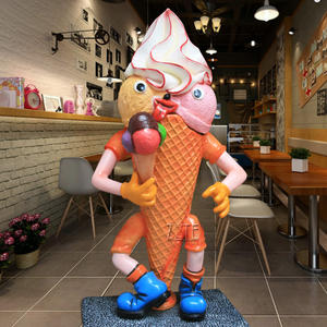Grande statue de cornet de glace en fibre de verre grandeur nature pour l'extérieur - Product Image 5