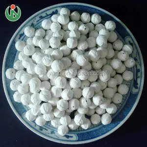 Industrial catalyst carrier hollow perforated porous alumina ceramic ball with holes