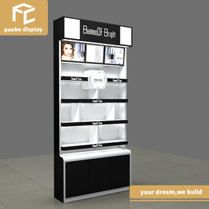 Unique Glass Cosmetic Shop <strong>Counter</strong> Design Store <strong>Counter</strong>, <strong>Make</strong> Up Stand With Lights Cosmetics Store Furniture - Product Image 2