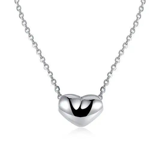 Wholesale Trendy jewellery Sweet Love Heart without Stone 925 sterling silver heart pendant for Girl