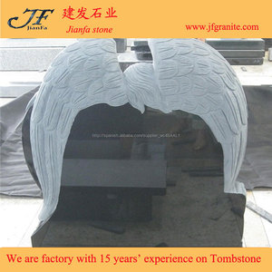 Becautiful tallado Shanxi granito negro ángel lápida diseño - Product Image 6
