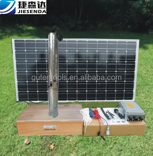 Jiesenda mejor precio 36v 220v dc profundo de pozo sumergible centrífuga de riego bomba de agua solar para la Agricultura