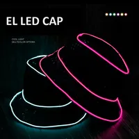 Chapeau lumineux personnalisé, chapeau EL pour spectacle de nuit, portant un chapeau clignotant à fil EL activé par le son avec onduleur de batterie