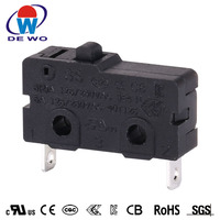 Micro-interrupteur le moins cher du fabricant 5A 125VAC avec levier en acier inoxydable, micro-interrupteurs 2 broches