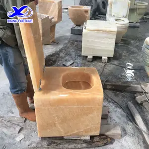 Luxury yellow onyx toilet