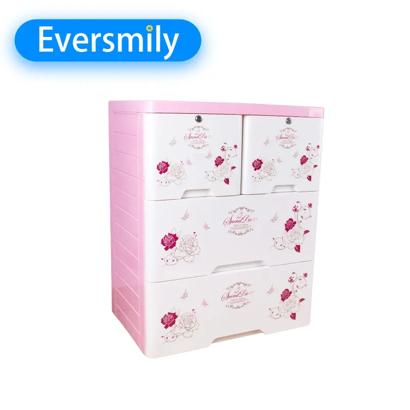 3 layers large storage box plastic cabinets wardrobe plastic tool baby clothes drawer with key lock