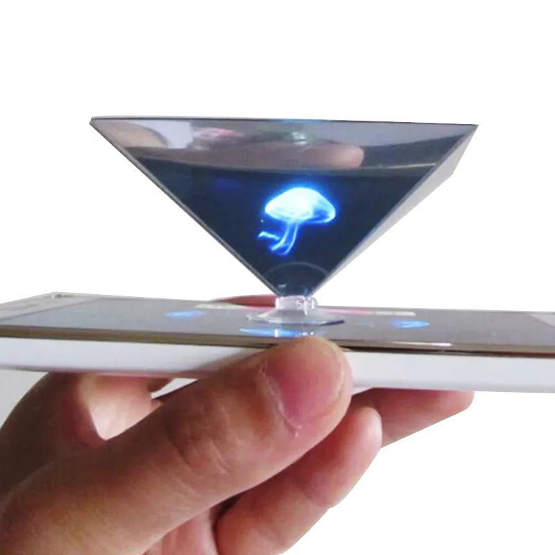 Reklam 3D piramit hologram vitrin smartphone projektör ekran fabrika mini 3d hologram projektör