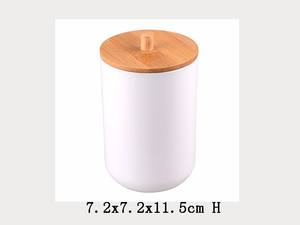 Porte-brosse à dents en bambou avec couvercle cylindrique au design moderne - Product Image 4