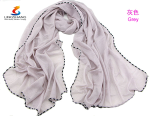 Pañuelos de gasa del color del caramelo polvo fluorescente monocromo bufanda musulmán bufandas - Product Image 3