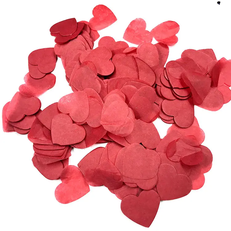 2.5cm rouge en forme de coeur papier confettis