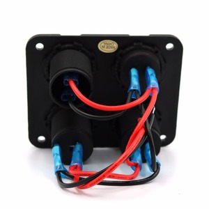 DS 12 V Coche/Marin Toma <span class=keywords><strong>Del</strong></span> Encendedor + de Doble <span class=keywords><strong>Puerto</strong></span> USB Adaptador de Cargador + Voltímetro + estrella interruptor - Product Image 4