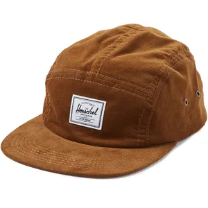 Free sample customized wholesale corduroy 5 panel cap