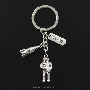 Clé Chaîne Porte-clés Bijoux Argent LA NASA univers astronaute fusée vaisseau spatial vivre votre rêve espoir croient Pendentif - Product Image 3