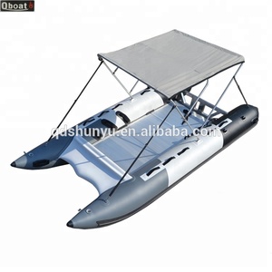 2024 diseño CE precio de fábrica al por mayor Material Hypalon Zapcat barco <span class=keywords><strong>arco</strong></span> de fibra de vidrio con cabina botes de remos - Product Image 5