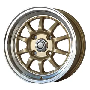 Small size 14 inch gold machine lip mag wheels 4x100 for car