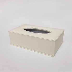 Caja de servilletas de cuero PU con forma de rectángulo gris de moda - Product Image 3