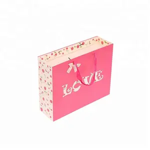 Laminated top quality pink china gift paper bag manufactures