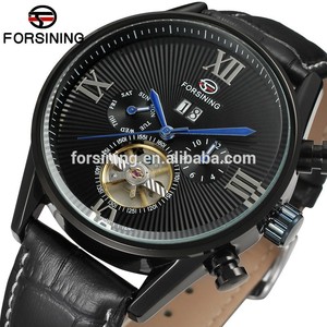 Forsining tourbillon genuine leather luxury top brand watches men automatic movement - Product Image 1