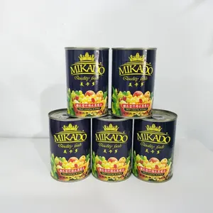 Mikado brand canned mix fruits canned fruit cocktail in light syrup or in pear juice