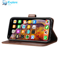 Bbl — coque à rabat en cuir véritable pour iPhone et Samsung S22 Note 20, étui mat avec fente pour cartes, compatible modèles 13 Pro Max, S22, Note 20
