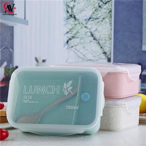 Boîte à Lunch naturelle 1l, boîte étanche, paille de blé, micro-ondes vaisselle Bento, boîte biodégradable, natte - Product Image 1