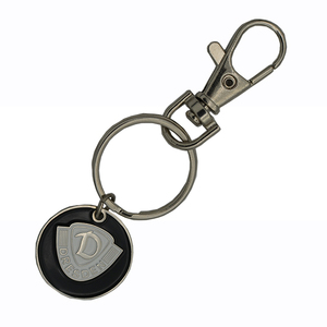 Custom Logo Imitation Hard Enamel Copper/Iron Metal Keychain OEM Promotional Carabiner 2-Color Durable Letterpress Printed