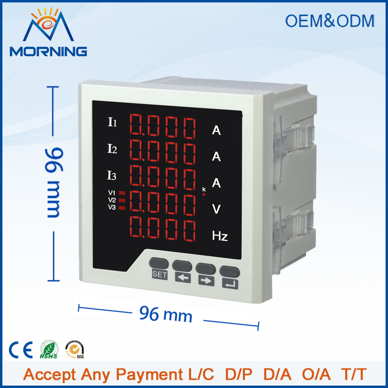 ME3UIF35 новый тип трехфазный из светодиодов цифровой напряжение амперметр и частота 5 линии отображения комбинированный счетчик