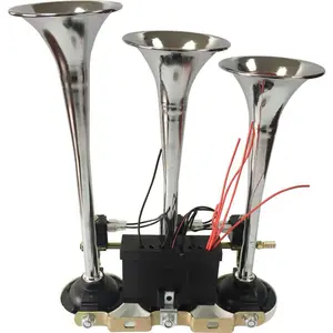 אוניברסלי יחיד Chrome 24v אוויר צופר חצוצרת 12v רכב אוויר צופר לחץ