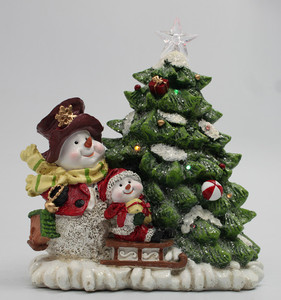 Poli navidad santa/muñeco de nieve con luz led decoración del árbol de navidad - Product Image 3