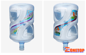 Tùy Chỉnh In Barrel Cap PVC Tay Áo Và Thùng Cơ Thể BOPP Sticker 5 Gallon Chai Nước Nhãn - Product Image 3