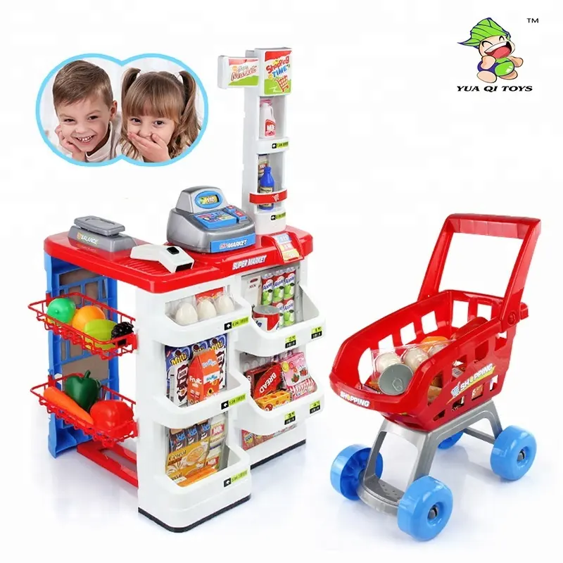 Children's luxury Mini supermarket toys set Band scanning function pretend play set toy
