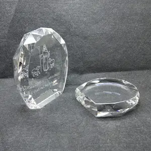 3D-Laserpapiergewicht rund gravieren den Logo-Kristall-Brief besch werer