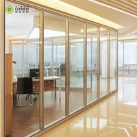 Aluminium Modular Fabric Soundproof Office Partition Wall with Tempered Glass Modern Design for School & Commercial Use