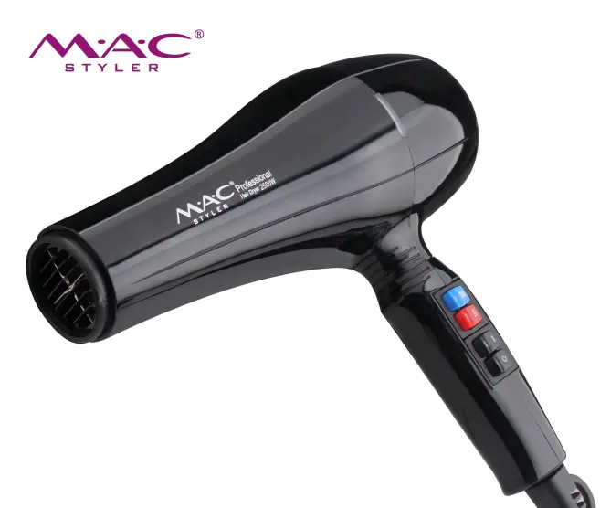 Secador de cabelo profissional poderoso, secador rápido com 2 velocidades, 2 configurações de calor