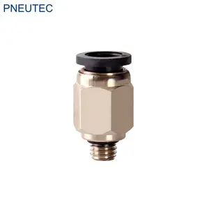 PC4-M5C brass nickel plated male thread quick connect compact mini pneumatic air connecting fitting for 3D printers