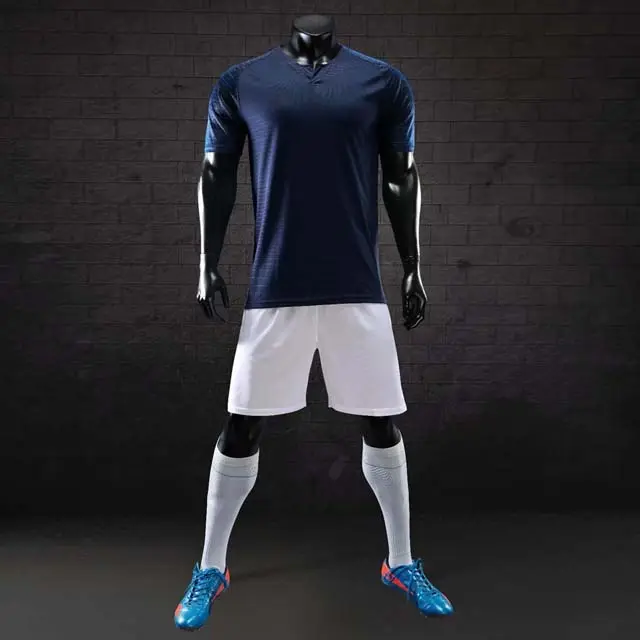 Thiết Kế Mới Bóng Đá Jerseys Trong Bóng Đá Mặc Màu Xanh Đậm Thể Thao Phù Hợp Với Tùy Chỉnh Đội Đồng Phục Bóng Đá Jerseys