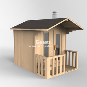 Sauna extérieur en bois massif, best-seller, pour villa, design contemporain, capacité 4-6 personnes - Product Image 2