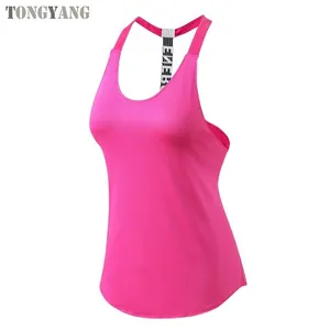 Высококачественный Женский Топ Для Йоги TONGYANG, Спортивная футболка для йоги, быстросохнущая майка без рукавов для бега, кроп-топ для тренировок, Женская майка